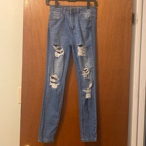 Flying Angel Size 5 Blue Distressed Junior Jeans